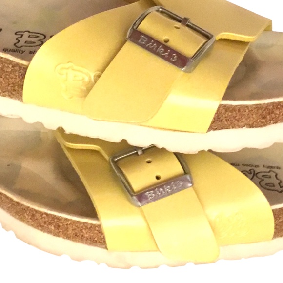 Birkenstock Catalina Birki’s Yellow Slide Sandal Birko-Flor Size: 7 Med/Narrow - Picture 10 of 12